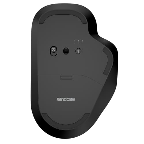 Incase Bluetooth Ergonomic Mouse – Designed by Microsoft – Two Thumb Buttons, Easy to Grip Thumb Rest, Precision Tracking, Connects 3 Devices, 15 Month Battery Life, Mac/Windows PCs/Laptops (Black) - color: Black