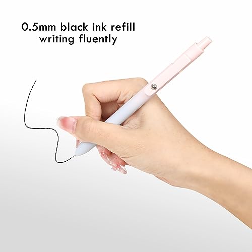 Ddaowanx Gel Pens Set,10 Pcs 0.5mm Retractable Quick Dry Black Ink Pens | Fine Point Smooth Writing Pens for Journaling,Cute Stationery Office&School Supplies,Gifts for Women Stocking Stuffers - color: 10 Pcs Gradient-Black Ink