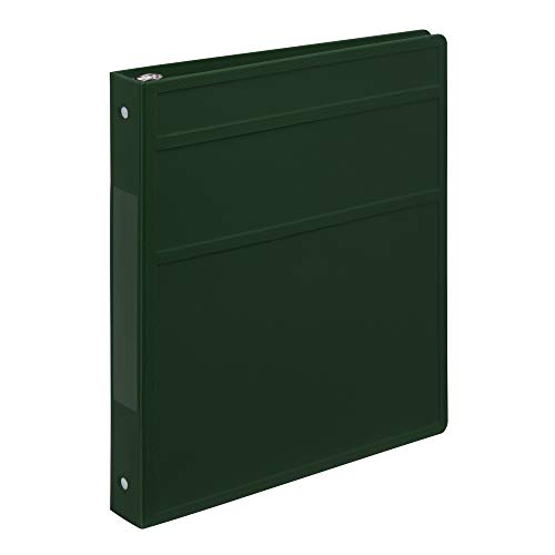 Carstens 1-Inch Heavy Duty 3-Ring Binder - Side Opening, Forest Green, Durable Plastic, Precision No-Gap Rings, Waterproof Cover, No Pockets, Holds 125 Letter Sheets, BPA-Free, Made in USA (8709-3R) - color: Hunter Green, size: Individual