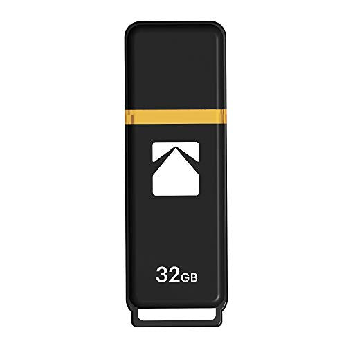 Kodak EKMMD32GK103 - USB Drive 3.2/3.1/3.0-32 GB, 32 Go - Classic Serie - K100 Model - Black mat casing with a Transparent Yellow Neck + a Cap - size: 32GB