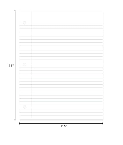Mead Loose Leaf Paper, College Ruled Filler Notebook Paper, 8-1/2" x 11", 400 Sheets, Fits 3-Ring Binder (170046-ECM) - size: Pack of 1, style: 400 Sheets