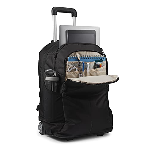 High Sierra Powerglide Pro Wheeled Backpack, Rolling Laptop Bag for Travel, Fits most 15.6” Laptops, 40L, Black - color: Black, size: 23" Height