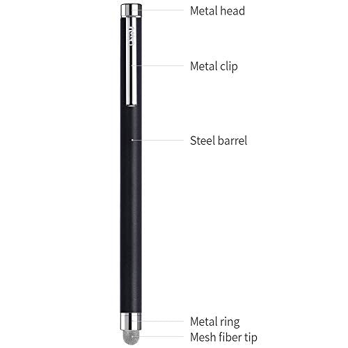 ChaoQ Stylus Pens for Touch Screens, 8 Pcs Mesh Fiber Capacitive Stylus with 8 Replaceable Mesh Tips and 8 Replaceable Rubber Tips (Silver, Black, White, Champagne) - color: Silver, Black, White, Champagne