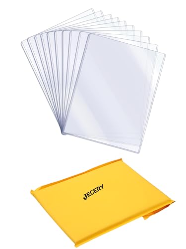 Jecery 10 Pack 8.5 x 11 Inch Rigid Sheet Protectors, Clear Hard Plastic Document Sleeves for Printed Papers, Artwork, Photos, Certificates and Presentation Display - size: 8.5 x 11''