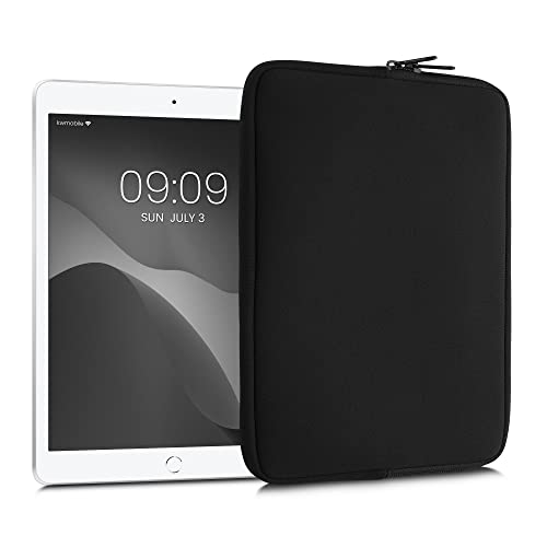 kwmobile Neoprene Pouch Compatible with 9,7"-11" Tablet - Universal Sleeve Case Cover with Zipper for Tablet - Black - color: black, size: 9,7"-11" Tablet