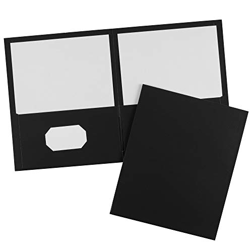 Avery Two Pocket Folders, Holds up to 40 Sheets, Business Card Slot, 25 Black Folders (47988) - style: 40 folders