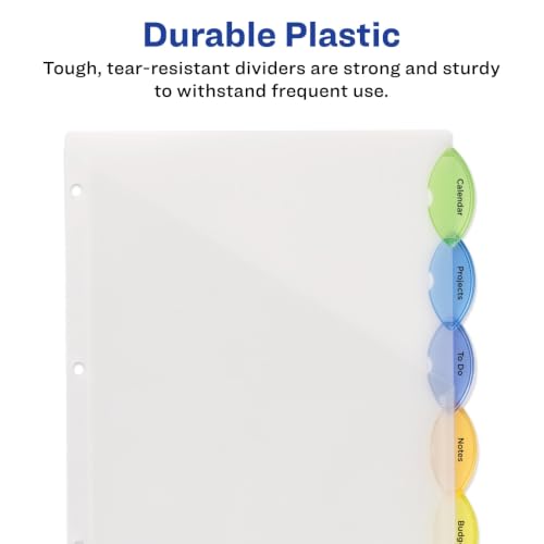 Avery® Style Edge Insertable Dividers with Pockets, Multicolor, Pack of 5