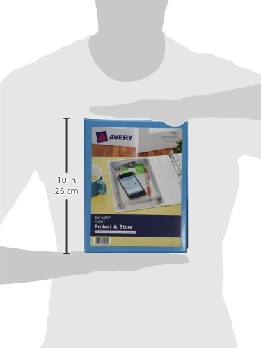 Avery Mini Protect and Store View 3 Ring Binder, 1 Inch Round Rings, 1 Light Blue Binder (23014) (Pack of 12) - size: 1" (Pack of 12)