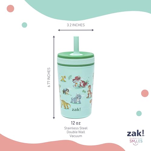 Zak Designs PAW Patrol: The Dino Movie Kelso Toddler Cups For Travel or Home, 12oz Vacuum Insulated Stainless Steel Sippy Cup With Leak-Proof Design, Perfect for Kids, BPA Free (Marshall, Skye, Rex) - color: PAW Patrol (Marshall, Skye, Rex)