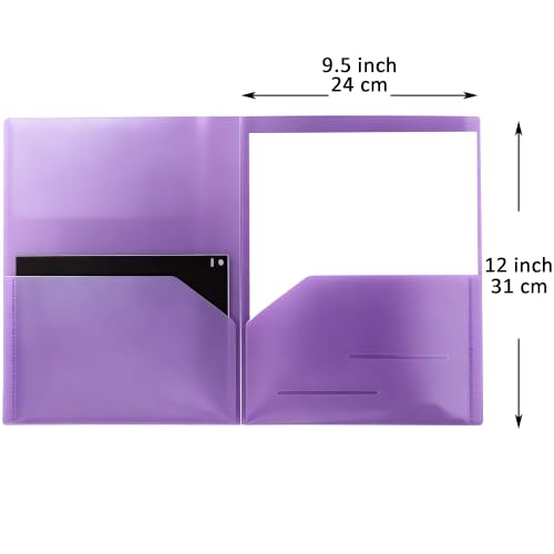 Youngever 6 Pack Heavy Duty Plastic Two Pocket Folders, Heavy Duty Plastic 2 Pocket Folder (Lavander Purple) - color: Lavander Purple