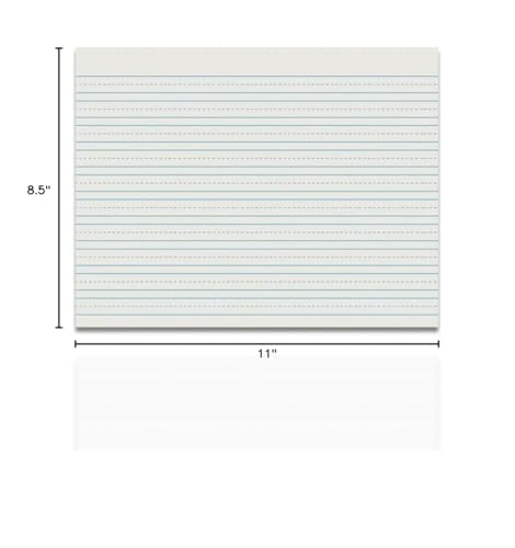 School Smart Skip-A-Line Ruled Writing Paper, 1/2 Inch Ruled Long Way, 11 x 8-1/2 Inches, Pack of 500,White - size: 11" x 8.5" - 1/2" Ruled