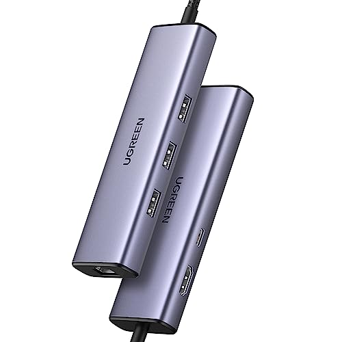 UGREEN Revodok 6 in 1 USB C Hub Gigabit Ethernet Adapter with 4K HDMI, 100W PD Charging, USB A Data Ports Compatible with MacBook Neo/Pro/Air M1, M2, M3, M4,M5,iPad, iPhone 16 Pro/Pro Max, Steam Deck