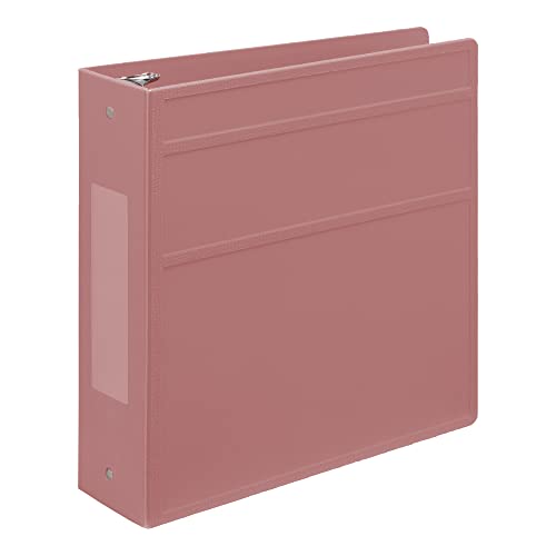 Carstens 3-Inch Heavy Duty 3-Ring Binder - Side Opening, Dusty Rose, Durable Plastic, Precision No-Gap Rings, Waterproof Cover, No Pockets, Holds 400 US Letter Sheets, BPA-Free, Made in USA (1746-3R) - color: Mauve, size: Individual