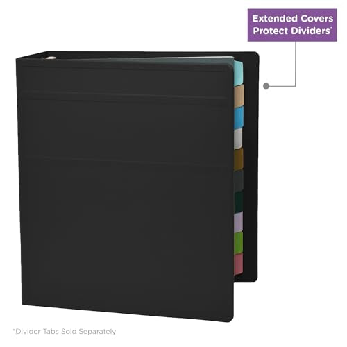 Carstens 3-Inch Heavy Duty 3-Ring Binder - Side Opening, Black, Durable Plastic, Precision No-Gap Rings, Waterproof Cover, No Pockets, Holds 400 US Letter Sheets, BPA-Free, Made in USA (1745-3R) - color: Black, size: Individual