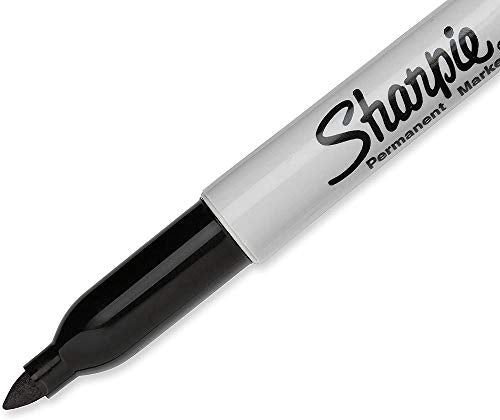 Sharpie Permanent Markers, Fine Point, Black, 2 Boxes of 12 Total of 24 Markers