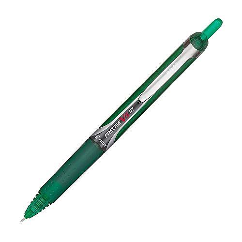 Pilot Precise V5 RT Refillable & Retractable Rollerball Pens, Extra Fine Point Pens 0.5 mm, Green, Pack of 12 - Ideal for School, Journaling & Office Writing - color: Green, size: 12 Count (Pack of 1)
