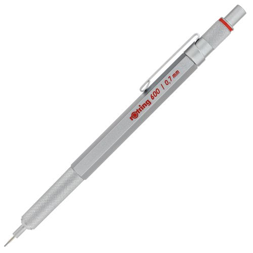 rOtring 600 Series Mechanical Pencil, 0.7mm, Silver Body (502617) - color: Silver Body
