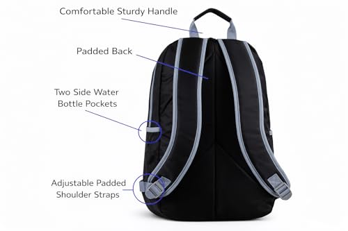FUEL Lunch Backpack Set Teens Student Water Resistant Bookbag Bag Soft Reusable Insulated Cooler Lunch Box Thermal Travel Office Lunch Bag, Black - color: Black W/ Grey