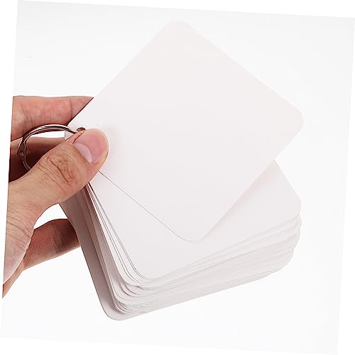 Pre Punched Hole Index Cards with Binder Ring 200pc Blank Flash Cards for Learning - size: 9.8X9.8X0.01CM