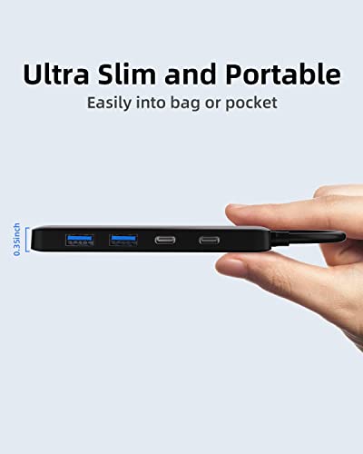 Dual USB C USB A 3.0 Hub: 4 Ports USB Hub with 2* USB-C 3.0 and 2* USB-A 3.0, Ultra Slim Portable USB Splitter Adapter for Laptop, PS4, Flash Drive, HDD, Xbox, Printer, Keyboard, Computer Accessories - size: 60cm