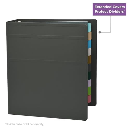 Carstens 3-Inch Heavy Duty 3-Ring Binder - Side Opening, Charcoal Gray, Durable Plastic, Precision No-Gap Rings, Waterproof Cover, No Pockets, Holds 400 Letter Sheets, BPA-Free, Made in USA (1739-3R) - color: Charcoal Gray, size: Case of 14
