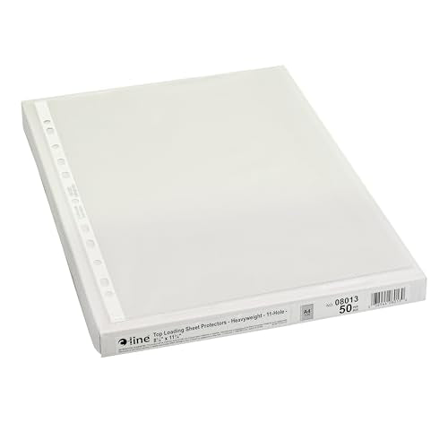 C-Line Top Loading Heavyweight Poly Sheet Protectors, Clear, A4 Size, 11.75 x 8.25 Inches, 50 per Box (08013) (Pack of 10) - size: 11 3/4 X 8 1/4 (Pack of 10)