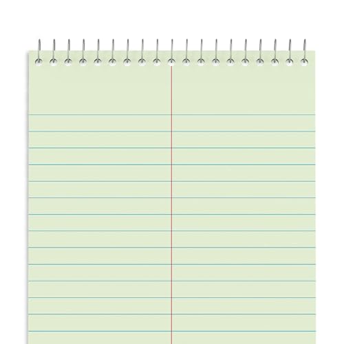 STAPLES Steno Pads, 6” x 9”, Gregg Ruled, Green, 80 Sheets/Pad, 24/Carton - size: 24 Pack, style: Green Paper