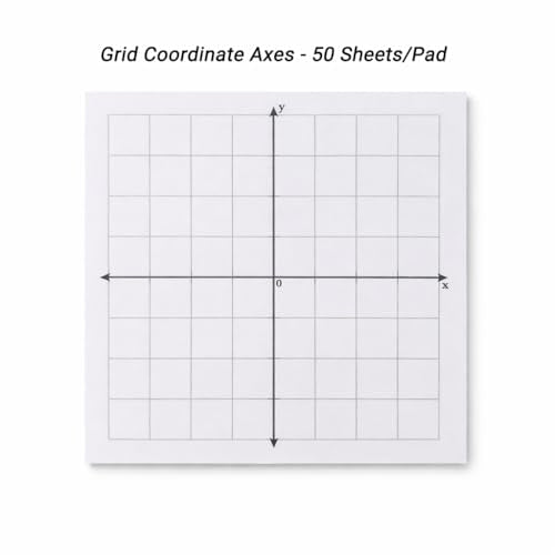 Graph Paper Sticky Notes - 6 Pads for Students, 3x3 Inch, Notepad with Math Quadrants and Grid Lines, Homeschooling Tools, Peels Off Cleanly, White