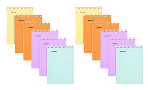 Mintra Office Small Spiral Notebooks (3x5 Top Spiral 144pk, Pastel) - color: Pastel, size: 3x5 Top Spiral 144pk