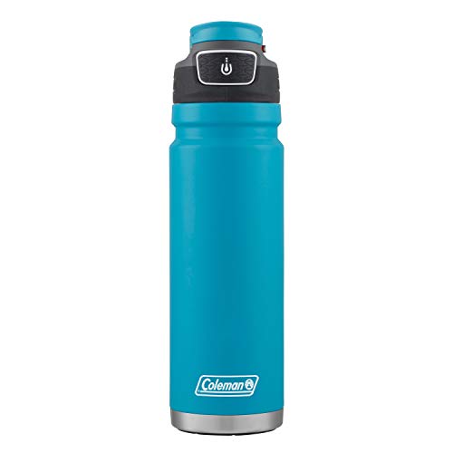 Coleman FreeFlow AUTOSEAL Stainless Steel Water Bottle, 24oz., Caribbean Sea (Pack of 6) - color: Caribbean Sea, size: 24oz (Pack of 6)
