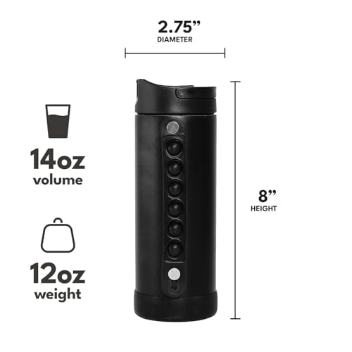 Elemental Iconic Kids Water Bottle for School - 100% Leak-Proof Insulated Water Bottles with Straw Lid & Pop-It Handle for Boys & Girls - Triple-Wall Insulated & BPA-Free, 14oz โ Black | 14 oz black kids bottle has triple-wall insulation, straw lid, pop-i