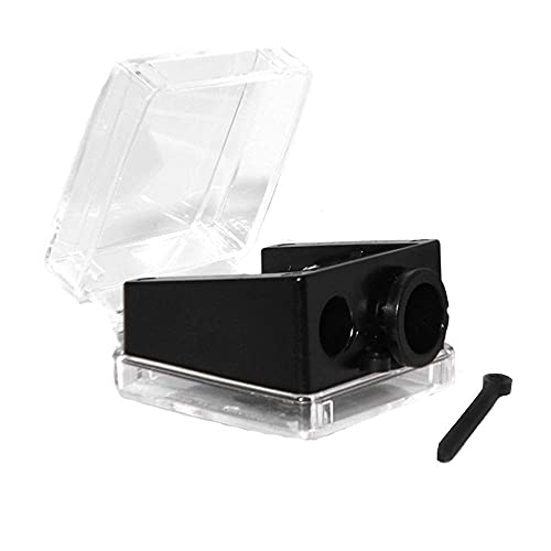 Palladio Double Barrel 3 in 1 Cosmetic Pencil Sharpener with Cover, Stainless Steel Blade, Size Adjuster, Essential for Small and Extra Large Lip Liner, Eyeliner, Brow Pencils