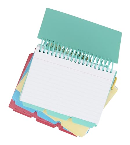 C-Line Spiral Bound Index Card Notebook with Tabs, Includes 60 Ruled 3 x 5 Inch Index Cards, 1 Notebook, Color May Vary (48750) - style: 1 Notebook
