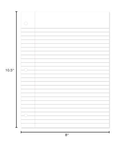 Mead Loose Leaf Paper, Wide Ruled Filler Notebook Paper, 8" x 10-1/2", 200 Sheets, Fits 3-Ring Binder (15200) - size: Pack of 1, style: 200 Sheets