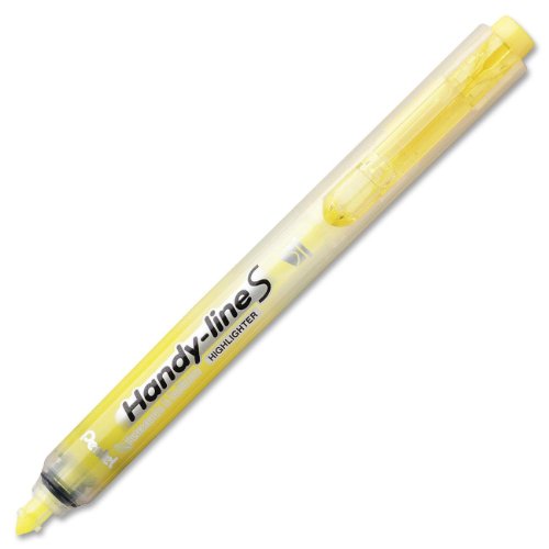 Pentel Handy-Line S Retractable and Refillable Highlighter, Yellow 12-Count (SXS15-G)
