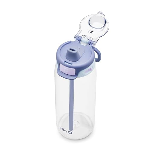 Ello Pop & Fill 22oz Tritan Plastic Water Bottle with Quick Fill Technology | Clear Water Bottle for School, College, Travel | Leakproof Locking Lid, Straw and Chug, Reusable, BPA-Free | Aurora - color: Aurora