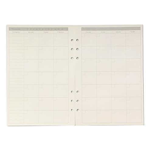 6 Ring Binder Refill, Undated A5 Planner Inserts, Monthly Planner Refill for Compatible with Filofax, Tracker Book, 45sheets/90pages, Harphia(A5 5.59 x 8.27'',Monthly) - color: Monthly Plan, size: A5