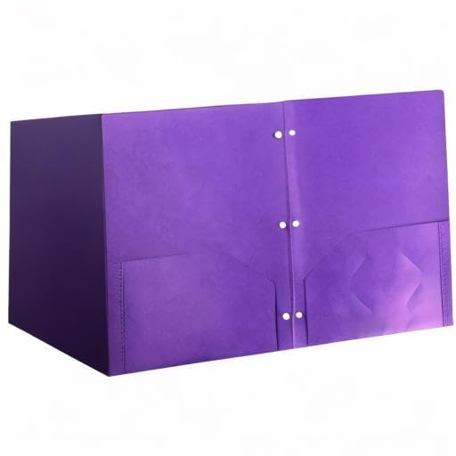 JAM PAPER Heavy Duty Plastic 3 Hole Punch Pocket Folders - Extra Tough School Folders - Purple - 6/Pack - color: Purple, size: 6 Per Pack
