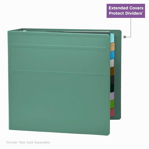 Carstens 4-Inch Heavy Duty 3-Ring Binder - Side Opening, Mint, Durable Plastic, No-Gap Rings, Waterproof Cover, No Pockets, Holds 600 US Letter Sheets, BPA-Free, Made in USA (1844-3R), Case of 10 - color: Seafoam Green, size: Case of 10