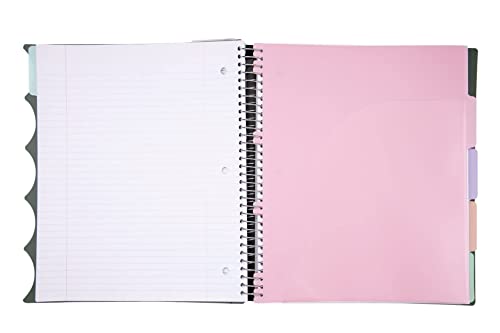 Mintra Office Durable PREMIUM Spiral Notebook (Green Olive, 5 Subject (8.5in x 11in)) - color: Green Olive, size: 5 Subject (8.5in x 11in)