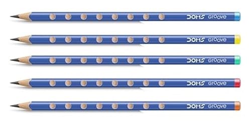Doms Groove Super Dark Graphite Pencils | Innovative Groove For Perfect Grip | Tumbler Set Of 100 Pieces, Multicoloured, Pack Of 1 (DM8438)