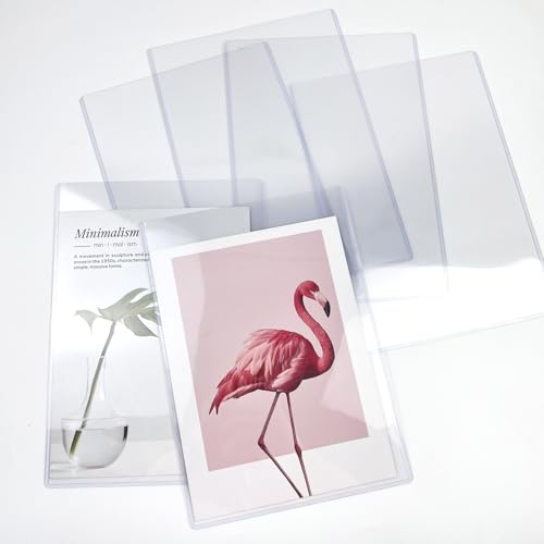 Rainmae 12 Pack 8" x 10" Rigid Print Protectors, Clear Hard Plastic Page Sheet Protectors, Paper Sleeves Photo Plastic Sleeves Document Holder Birth Certificate Protector - color: 8*10in (12pcs)