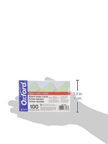 2 Pack of 100 Oxford Ruled Green 3 x 5 Inches Index Cards bundled by Maven Gifts