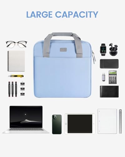 Realove 3 Inch 3 Ring Zipper Binder with Double Shoulder Strap & Handle - 3” D-Ring Binder with Zipper with Multi-Pocket (for 13” Laptop & Tablet and Smaller) for School-Baby Blue(Pen not Included) - color: Baby Blue