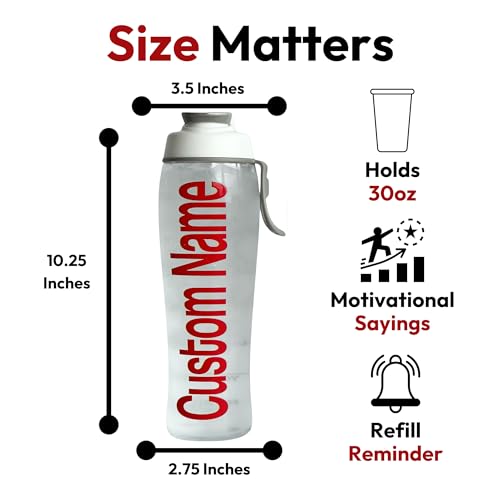 50 Strong | Personalized Time Marker Water Bottle, 30 oz, Chug Cap - color: Custom name