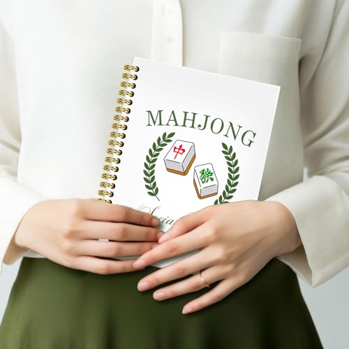 Mahjong Social Club Notebook Journal 5.5x8.3, Mahjong Notebook Gifts for Mah Jong Lovers Players, Mah Jong Accessories Journals, Hardcover Spiral Notebooks for Note Taking - color: 6