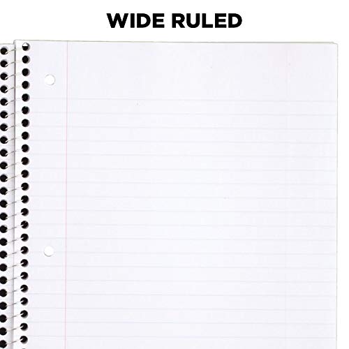 Mead Spiral Notebooks, 1 Subject, Wide Ruled Paper, 70 Sheets, 10-1/2 x 7-1/2 inches, Green, 4 Pack (38300) - color: Green, size: Pack of 4