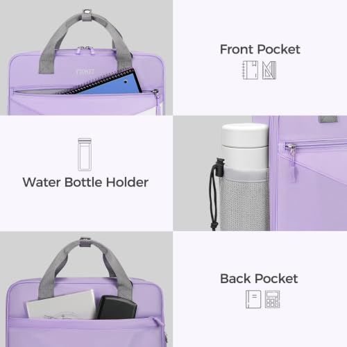 Ytonet Zipper Binder Bag, 2 Inch 3 Ring Binder with Zipper Fit 14 Inch Laptop, 500 Sheets Capacity Zippered Binders with Shoulder Strap & Removable O-Ring Pad for College, Office, Work, Purple - color: 2 In-purple