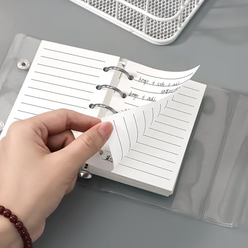 Mini Binder Paper Refill Loose Leaf Paper 40 Sheets Filler Paper M5 Mini Journal Planer Inserts Memo Refills for 5 Ring Binder Notebook 2 Pack - color: Line Paper