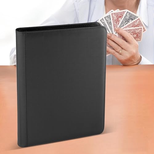 12 Pocket Ringless Side Loading Trading Card Binder, 720 Cards PU Fixed Page Zipper Card Album for TCG Sports Game Cards, Not Fit Top Loaders (Black) - color: 12 Pocket 720 Diamond Black